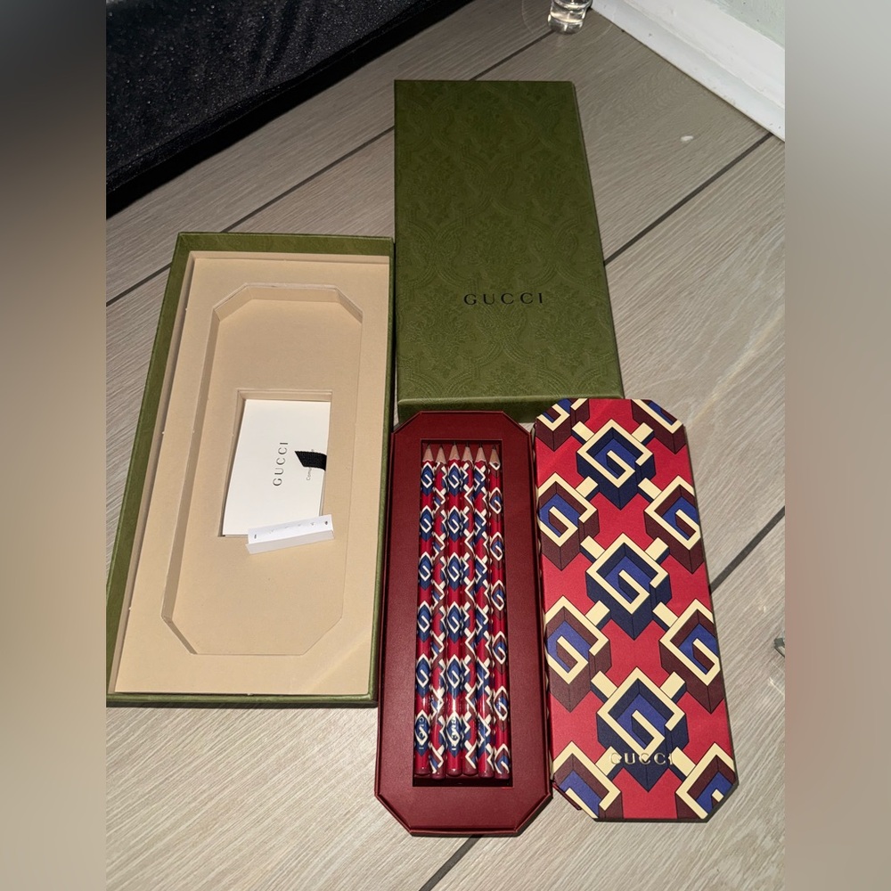 Brand new Gucci set of Geometric Pencil Set with box
